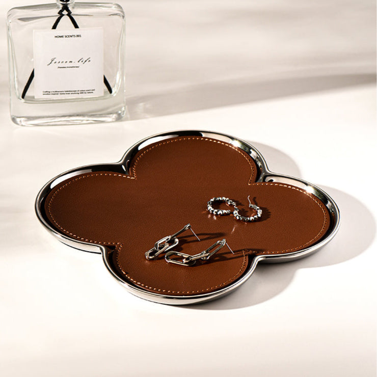 Giovanni Clover Leather Tray